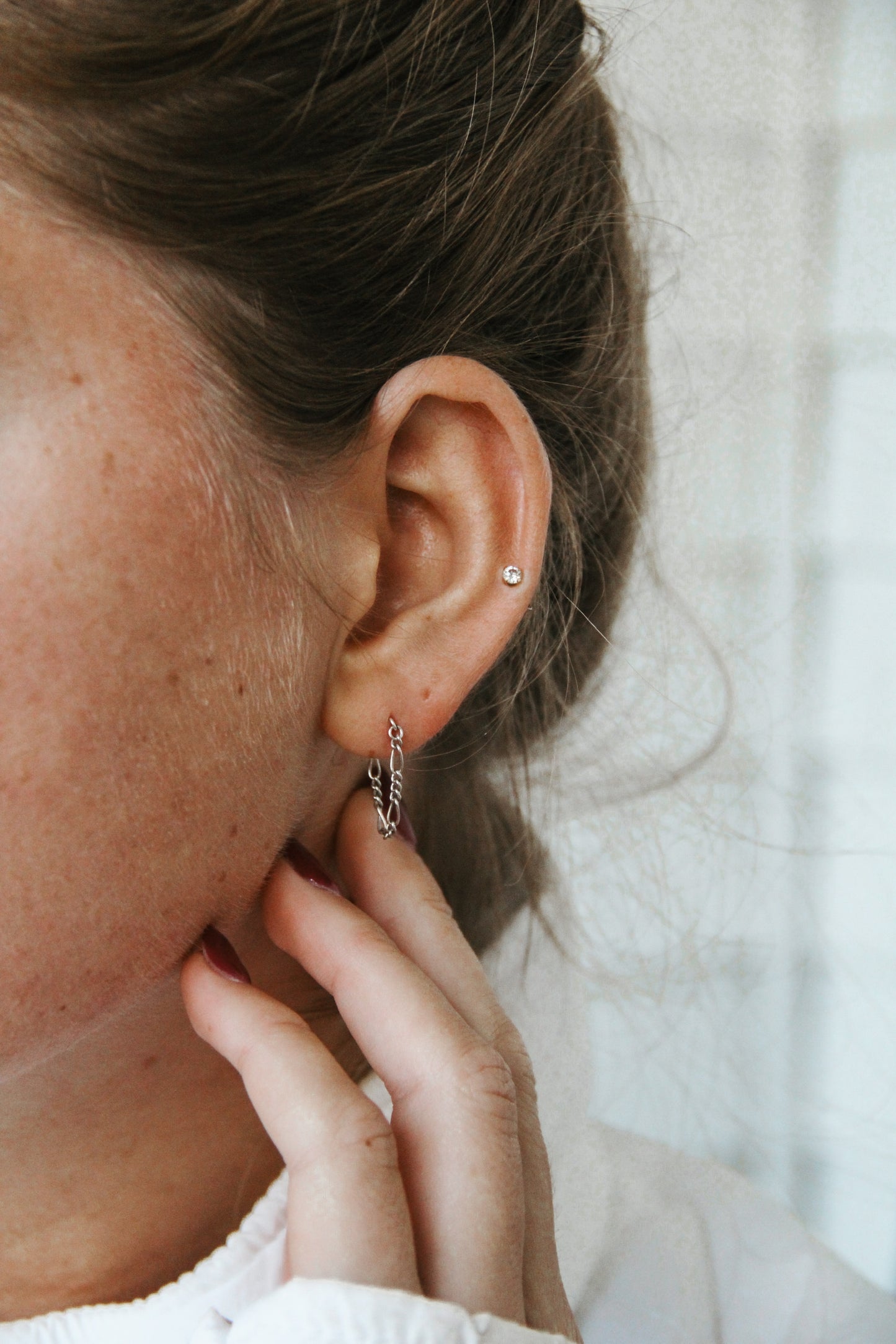 figaro chain stud earrings