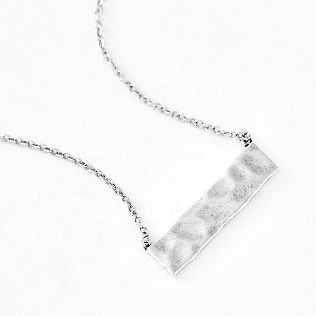 Luv AJ Organic Silver Bar Pendant Necklace