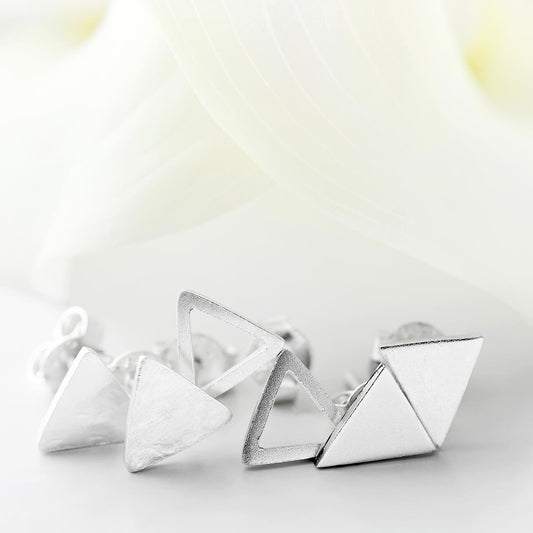 triangle post earring set