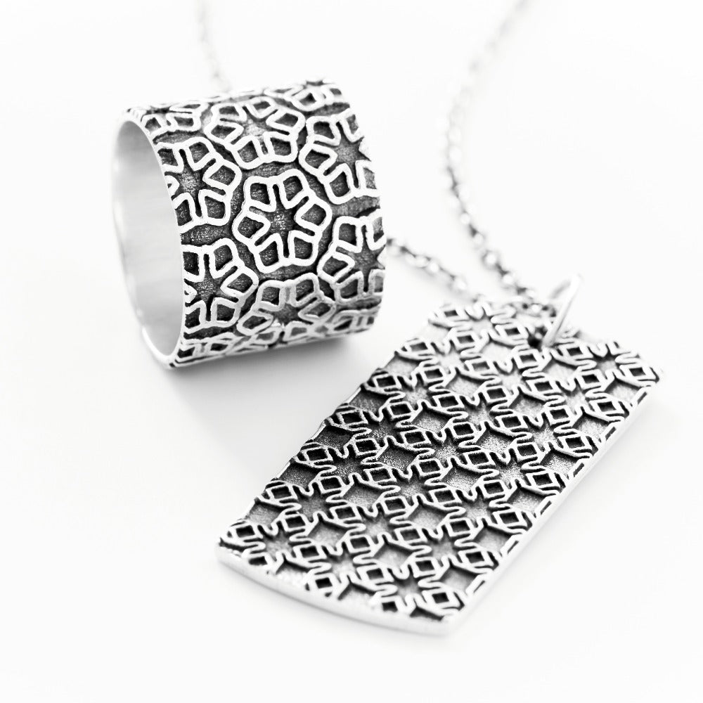 pattern dog tag necklace